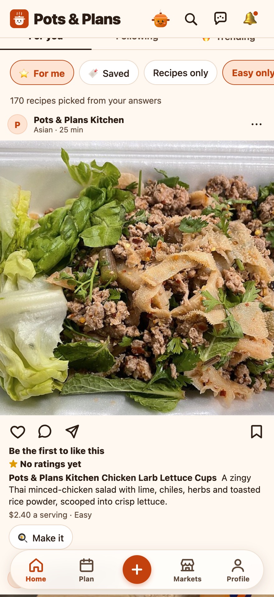 The recipe feed